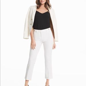 White House Black Market - White Slim Crop Pants - White, Size 4